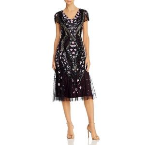 Adrianna Papell Beaded Flounce Dress